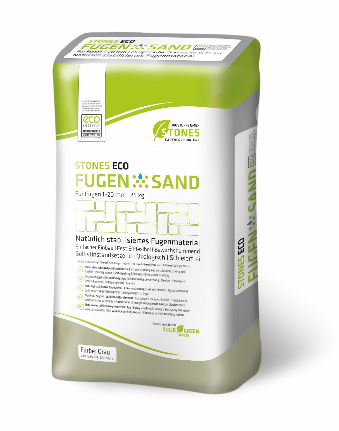 STONES ECO FUGENSAND® 1-20mm grau Pflasterfugenmörtel 25 kg/Sack 