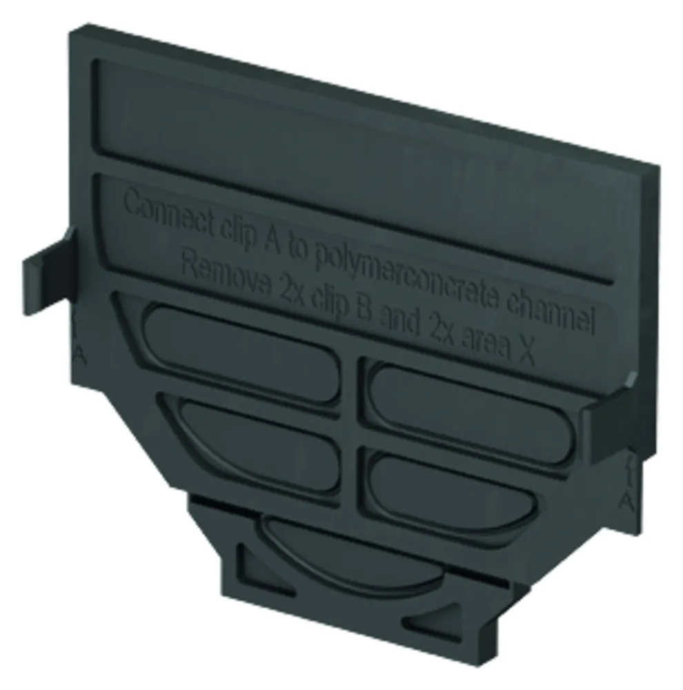 Aco Self Kombi Stirnwand A/E schwarz Hexaline 2.0/ Euroline Kunstst.ohne Stutzen 319288  Aco Self Kombi Stirnwand A/E schwarz Hexaline 2.0/ Euroline Kunstst.ohne Stutzen 319288