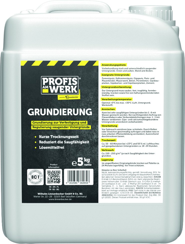 Profis am Werk 362605 Grundierung 5 kg Kanister  Profis am Werk 362605 Grundierung 5 kg Kanister