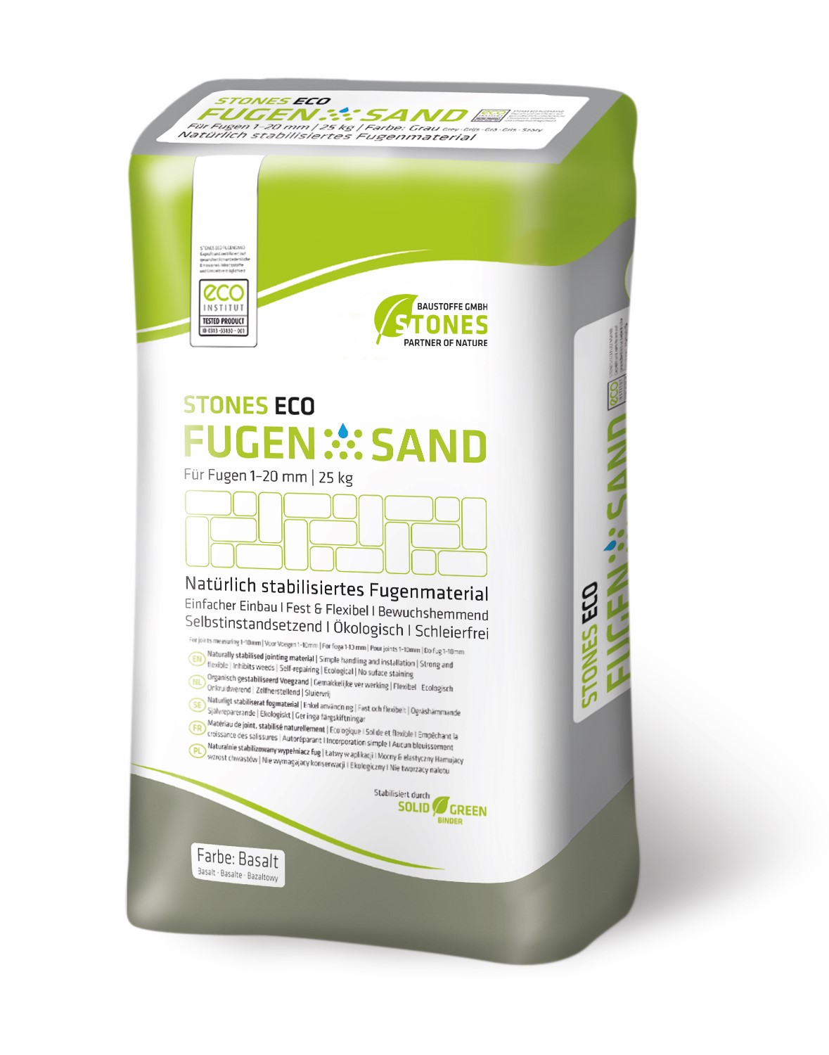 STONES ECO FUGENSAND® 1-20mm basalt Pflasterfugenmörtel 25 kg/Sack